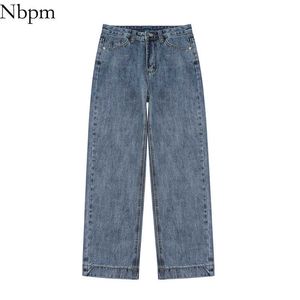 Nbpm mode baggy jeans kvinna hög midja pojkvän jeans för kvinnor tjejer streetwear lösa botten byxor denim byxor 210529