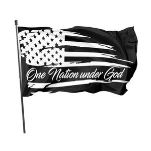 Flaggen „One Nation Under God“, 90 x 150 cm, 100D-Polyester-Banner für den Innen- und Außenbereich, lebendige Farben, hohe Qualität, mit zwei Messingösen