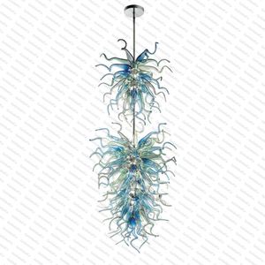Luxury Led Chandeliers Indoor Pendant Lamp Home Decorative Light Nordic Colored Hand Blown Glass Chandelier 150 CM Long