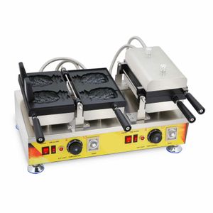 Lebensmittelverarbeitung, elektrisch, 4 Stück, ananasförmige Eiscreme-Taiyaki-Maschine, 304 Edelstahl, 110 V, 220 V, Waffeleisen mit offenem Mund