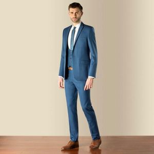 Men s Suits Blazers Wedding For Men Blue Mens Tuxedos Groomsmen Two Buttons Three Pieces Jacket Pants Vest