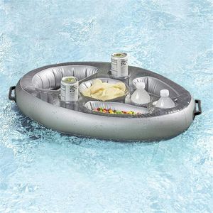 Wholesale pool cooler for sale - Group buy Pool Accessories Summer Party Bucket Cup Holder Inflatable Float Beer Drinking Cooler Table Bar Tray Beach Swimming Ring