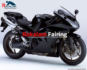 Glans svarta eftermarknadsfeor för Kawasaki Ninja ZX10R ZX 10R COVER 2006 2007 ABS FAIRING KIT (formsprutning)