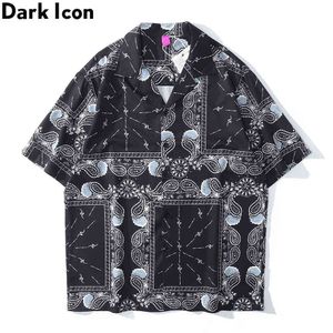 Svart Bandana Hawaiian Shirt Män Kvinnor Holiday Beach Shirts Street Fashion Polo Shirts Man 210603