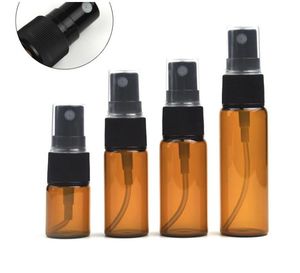 5ml 10ml 15 ml 20 ml butelka do sprayu z bursztynami z czarnymi drobnymi opryskiwaczami mgły do ​​oleju eterycznego Aromaterapia perfum SN2807