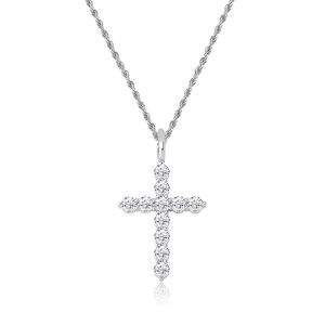 Hip Hop Mens Jewelry Cross Pendant Luxury Designer Necklace Bling Diamond Iced Out Pendants with Rope Chain Rapper Women Fashion Accessories