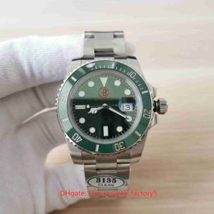 Clean Factory Perfect Quality Zegarki 40mm 116610 116610LN Green Ceramic 904 Steel Swiss Cal.313135 Ruch Mechaniczny Automatyczny Zegarki męskie Zegarek