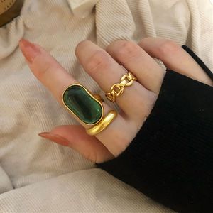 925 Серебряные обручальные кольца для женщин для женщин творческий дизайн зеленый камень Франция Винтажная вечеринка.