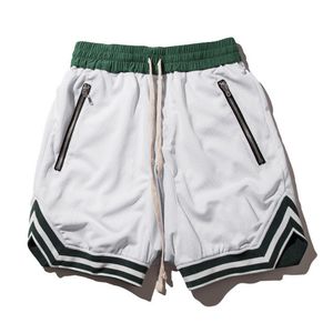 Large Size High Street Hip-Hop Fashion Brand Designer Mens Shorts with Zippers Drastring Mesh Casual Cool Guy Short Pants 073102