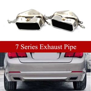 2 Pieces Square Shape Exhaust Muffler End Tips For BMW 7 Series 730li Modified 740li 760li Car Rear Tail Pipe