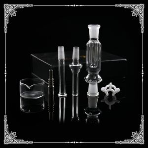 14mm 18mm Pontas de titânio Kits de vidro para unhas Keck Clip Mini NC Wax Oil Dab Rigs Nector Collector NC Straw Bong Acessórios Rigs Tubos de água