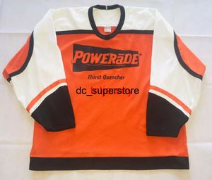 Anpassad CCM Powerade Thirst Quencher Hockey Jersey 1983 Orange #1 Rare Stitch Lägg till valfritt nummer Män barnhockeytröjor XS-5XL