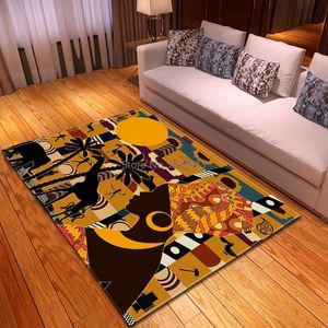 Afrykańska kobieta głowa portret 3d drukowane duże dywany do salonu sypialni dywaniki miękkie flanelowe wystrój domu dywaniki kuchenne maty 210317