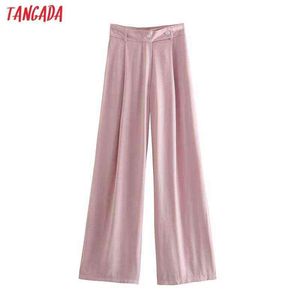 Tangada mode kvinnor högkvalitativa rosa långa kostymbyxor byxor dragkedja kontors dam pantalon je117 211124