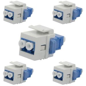 Wholesale fiber wall panels for sale - Group buy Computer Cables Connectors LC Fiber Optic Adapter To Duplex Multimode GB F F Keystone Coupler For Wall Plates Patch Panels