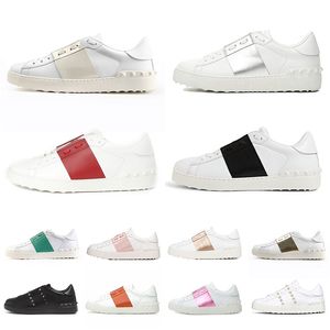 Top Quality Homens Mulheres Confortável vestido Sapatos Branco Moda Preto Genuine Couro Casual Respirável Baixo Outdoor Esportes Luxurys Designers Plataforma Sapatilhas