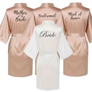 Satin Silk Robes Plus Size Bröllop Badrock Brud Bridesmaid Klänning Gown Kvinnor Kläder Sleepwear Maid of Honor Rose Gold