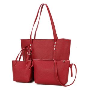 HBP Non- Litchi pattern three piece style baby and mother fashion one shoulder handbag women's bag sport.0018