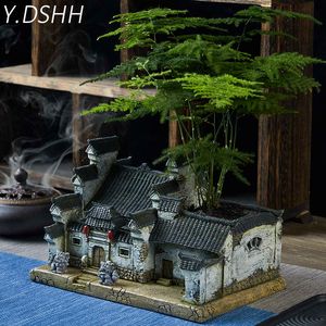 Saksıyı Lamba Bonsai Dekor Için Yeşil Bitki Yetiştirme Balkon Mikro Çömlek Masaüstü Ofis Bahçe Seramik Sunduk 210615