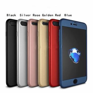 360 graders hårda PC-fodral för iPhone 13 Pro max 12 mini 11 xs xr x 7 8 plus 6s 5s front Clear Tempered Glass Film Back Cover Täck