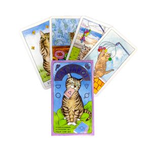 Cat Tarot Cards Magic Full English Leggi Fate Deck Divinazione Brand New Board Game Family Table Games 78 Sheets / Box