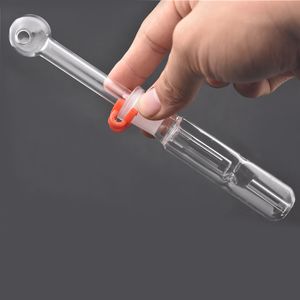 Tragbare handrauchende Wasserpfeifen mit Filter Perc Dab Straw Oil Rigs mit 14 mm männlichem Glasölbrennerrohr und Clip am günstigsten