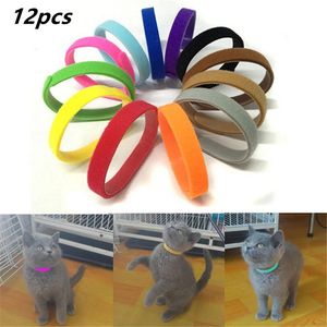 12 sztuk / zestaw szczeniaka Noworodka Zwierzęta Zidentyfikuj Obroża Regulowany Nylon Małe Pet Dog Collar Kotek Naszyjnik Puppy ID Collars