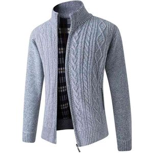 Männer Pullover Herbst Winter Warme Kaschmir Wolle Reißverschluss Strickjacke Pullover Mann Lässige Strickwaren Sweatercoat Männlich Kleiden 210909