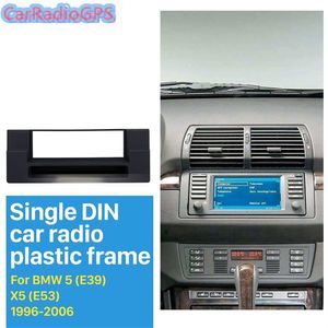 183 * 53mm One Din Car Radio Frame Dash Panel Installationskit för 1996-2006 BMW 5 E39 X5 Audio DVD-spelare Cover Fascia