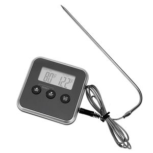 Elektronisk LCD-temperaturinstrument Digital mat Termometer Probe för köttvatten Oljesensor Tillbehör Kök BBQ Matlagningslarm TIMER TP11