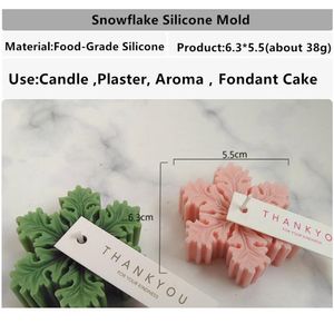 Sile Fiocco di neve Stampo Candela Sapone Fai da te Aromaterapia Gesso Candela Decorazione Stampo Caramelle Strumento per la produzione di cioccolato Christm qyleZC