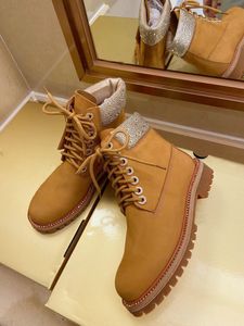 Европейская мода дизайнерские женские короткие ботинки из натуральной кожи Martin Boot S плоский дно-дно-рыцарь BOO TS вышитые алмазные украшения