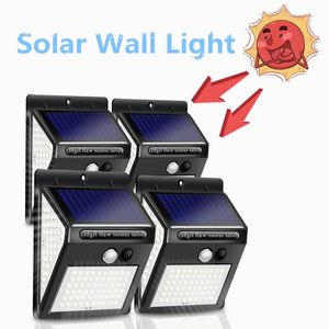 Light Beads 100/140 LED Solar Outdoor Lamp Powered Sunlight Waterproof PIR Motion Sensor For Garden Decoration Lights