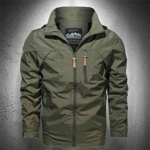 Mens Clothing Spring Outwear Windbreaker Military Jacket Stand Collar Mens Casual Coat Outdoor Jacket Tactical Coat Fashion Men 210820