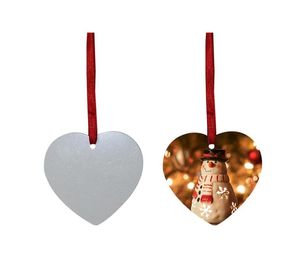 50%rabatt på sublimering av tom julprydnad Dubbelsidig Xmas Tree Pendant Multi Shape Aluminium Plate Metal Hanging Tag Holidays snurr