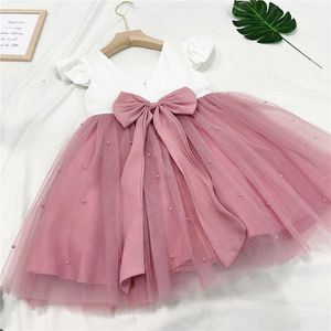Baby Girl Dress Summer Pearl Cekiny Sukienki Eleganckie Niemowlę Party Odzież Dresses Dla Dziewczyn Wedding Druhna Dresses Q0716