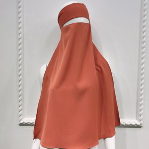 Odzież Etniczna Islamska Niqab Burqa Veil Scarf Muzułmańskie Kobiety Nakrycia Naklejki Solid Color Headcover Arab Dubai Saudyjski Turcja Indoesia Hidżab