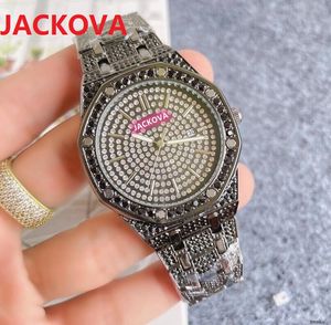 Mens céu grande diamantes anel Dail Quartz relógios 42mm de aço inoxidável clássico relógios de pulso perfeito rosa calendário de ouro calendário tempo pulseira relógio de pulso relogio masculino