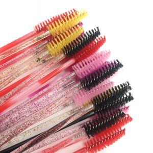 Applicatore per ciglia lucide Manico in cristallo usa e getta Bacchette per mascara in nylon Spazzole per ciglia Pennello cosmetico