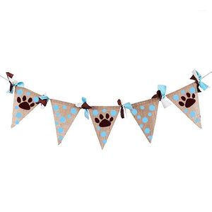 Wholesale dog birthday for sale - Group buy Party Decoration Bunting Banner Home Decor Pennant Cat Festive Hessian Supplies Garlands Pet Dog Birthday Flags Hanging Reusable