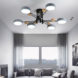 Chandeliers LED For Living Room Sitting Bedroom Modern White Grey Green Metal Lamp Surface Mounted Light AC85-260V