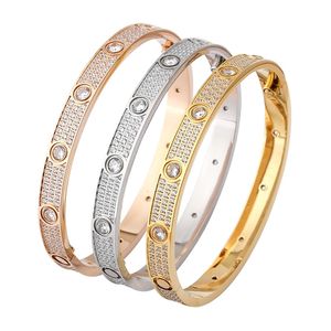 Markenprodukte Schraube Mode Luxus Frauen Männer Zirkon Intarsien Gold Klassische Stil Paar Armbänder Party 210918