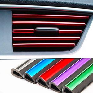 Window Stickers 10pcs lot Car-styling Plating Air Outlet Trim Strip Interior Vent Grille Switch Rim Decoration Car Decor