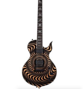 Custom Wylde Odin Grack Charcoal Burst Buzzsaw Guitarra eléctrica en púrpura y negro transparente flamed arce madera acepta el OEM