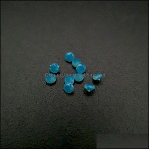 Loose Diamonds Jewelry 232 Good Quality High Temperature Resistance Nano Gems Facet Round 0.8-2.2Mm Dark Opal Aquamarine Greenish Blue Synth