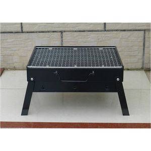 Liten bärbar vikningsgrillkolgrill enkelt montera och ta bort grillkokning set BBQ Grill 35 * 27cm 210724