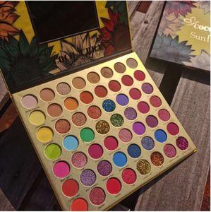 Coco 56 Cores Neon Sombra Maquiagem Textured Shadows Palette, Colorido Altamente Pigmentado Arco-íris Matte Shimmer Glitter Rose Golden Eye Shadow Compõem o conjunto de presente de paletes