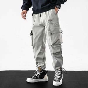 Streetwear Fashion Casual Jogger män Högkvalitativ lös passform Big Pocket Cargo Pants Hip Hop Urban Techwear Kläder Punkbyxor