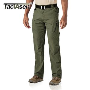 Tacvasen Verão Calça seca rápida Homens Estiramento Militar Militar Tactical Multi-bolso Airsoft Calças Leve Workout Caminhada 210715