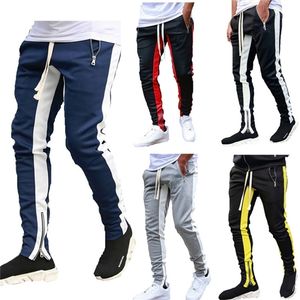 Streetwear Pantaloni da jogging Pantaloni da uomo Sport sportivi in ​​cotone Slim Fit fitness 210715